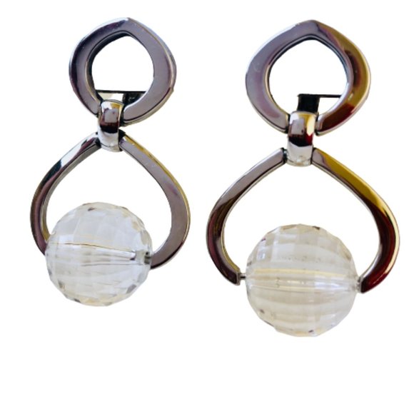 Vendome Earrings Ice Picks Swarovski Crystal Vtg - Picture 5 of 11